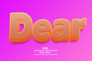 Dear PSD 3D Editable Text Effect