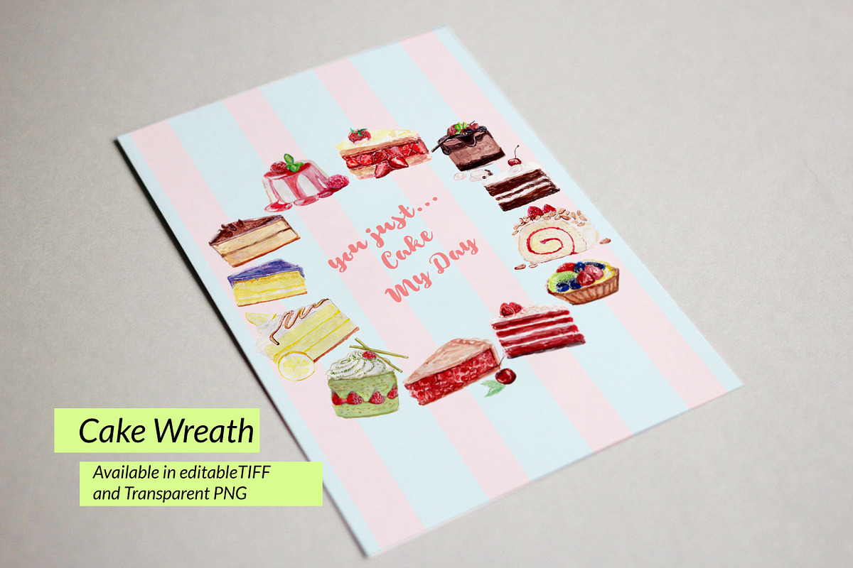 Watercolor Cakes - Cake My Day!, an Illustration by clairedelune (Photo 5 of 6)