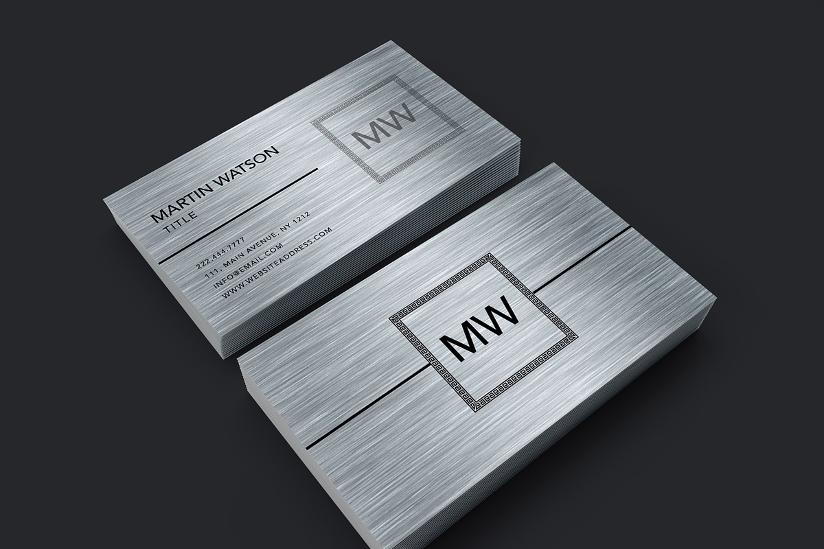 Metal finish silver business card, a Business Card Template by Creative Designs (Photo 1 of 2)