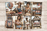 Fourth of July Junk Journal Page, a Person Illustration by GlamArtZhanna (Thumbnail 5 of 10)