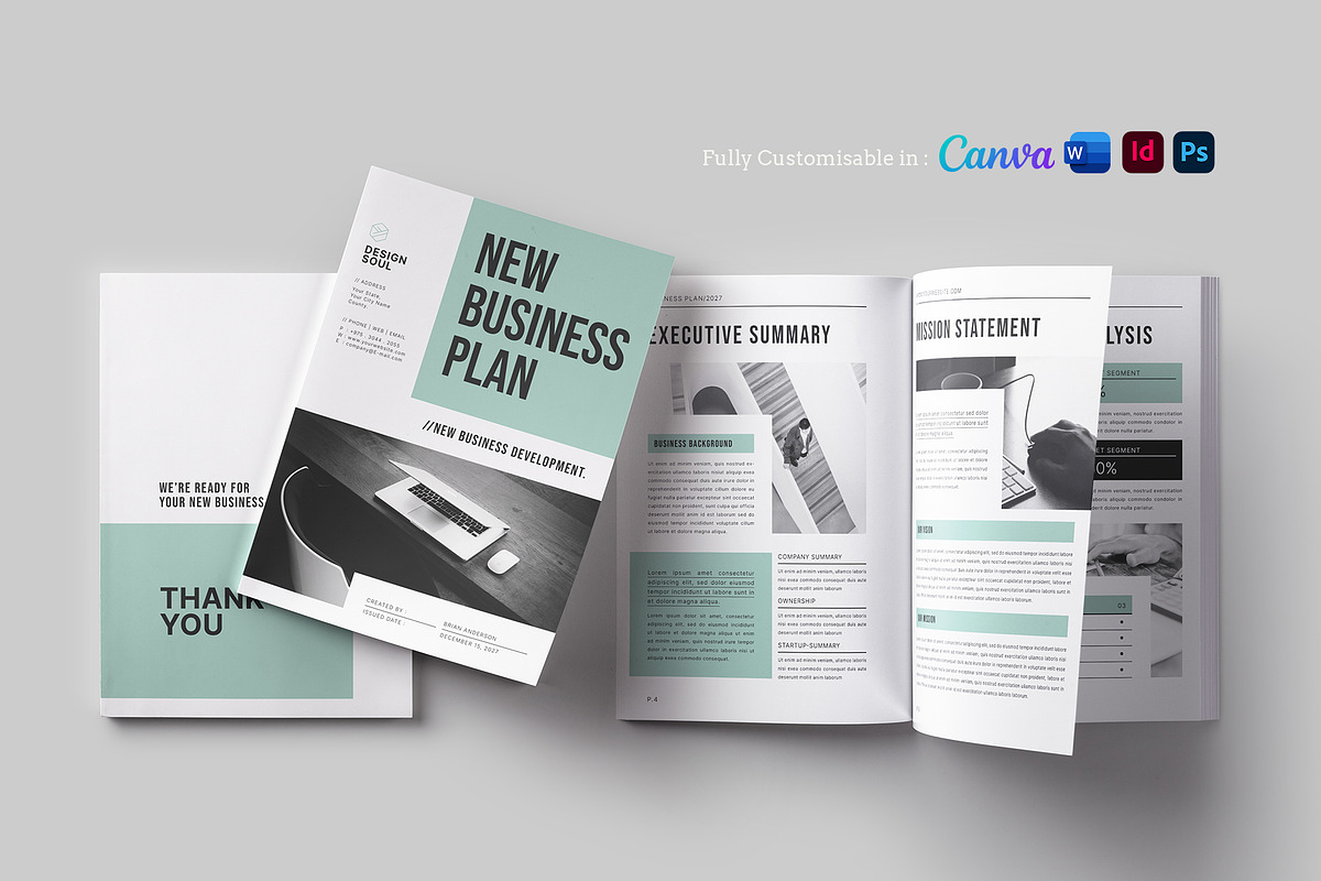 Clean Business Plan Layout, a Brochure Template by Designsoul14 (Photo 1 of 9)