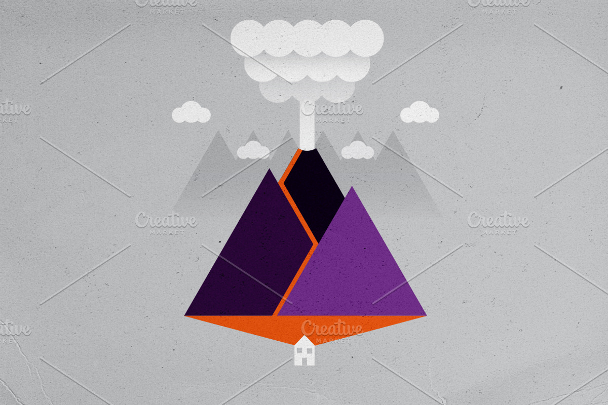 Volcano Eruption Minimalism, an Illustration by Ryder Doty