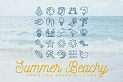 25 Summer Beach Monoline Icons, an Outline Icon by Art of a Champion (Thumbnail 1 of 4)