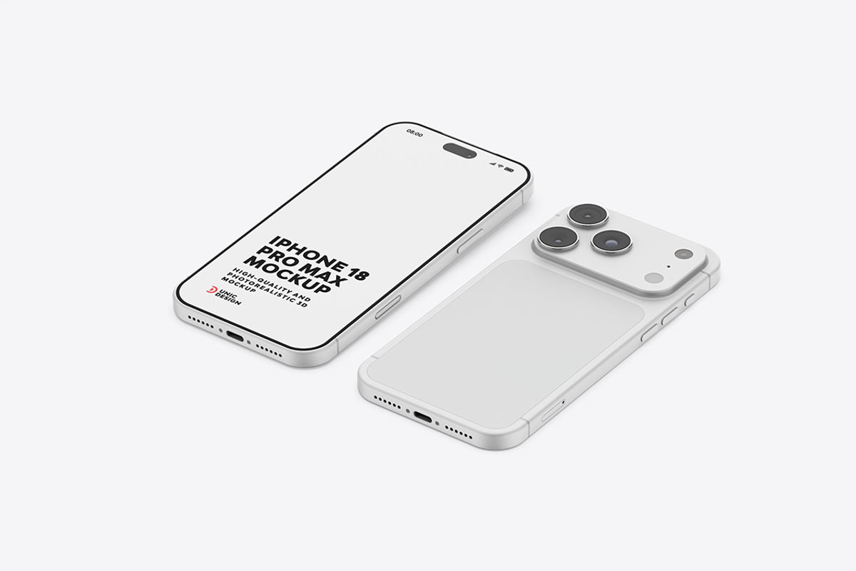 iPhone 18 Pro Max Mockup, an iPhone Mockup by UnicDesign (Photo 10 of 10)