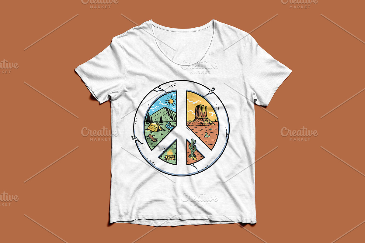 mountain and desert with peace sign, an Illustration by gunaonedesign (Photo 3 of 5)