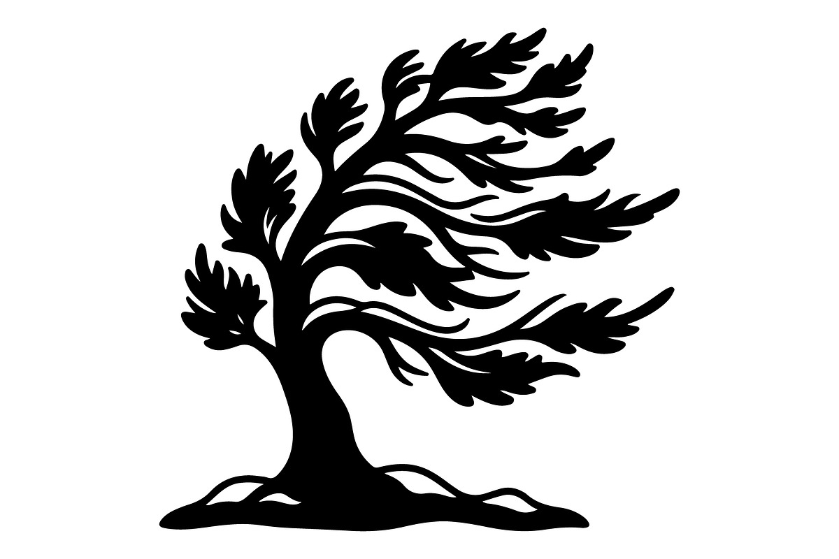 Windblown Tree Silhouette, an Object Graphic by Gfx_Store (Photo 4 of 16)
