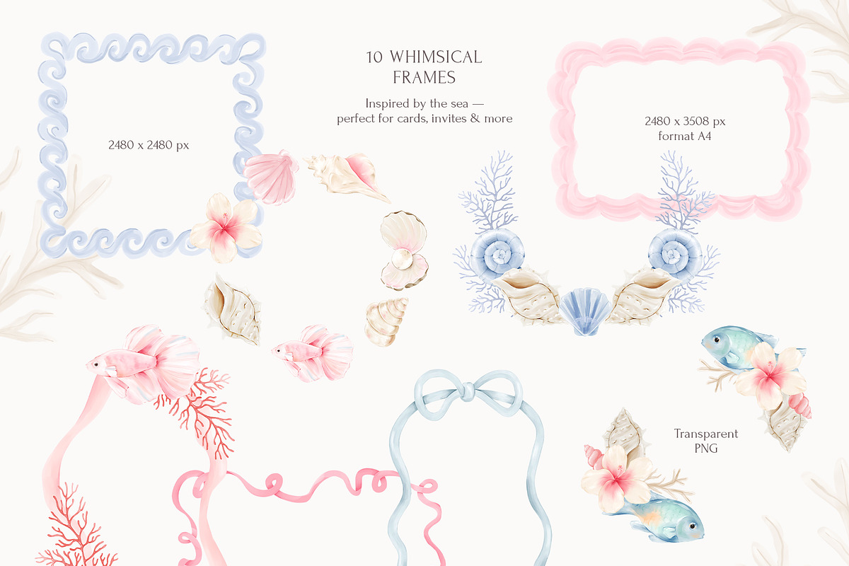 Dreamy Sea Watercolor Collection, a Decorative Illustration by Eva Gentle (Photo 9 of 12)