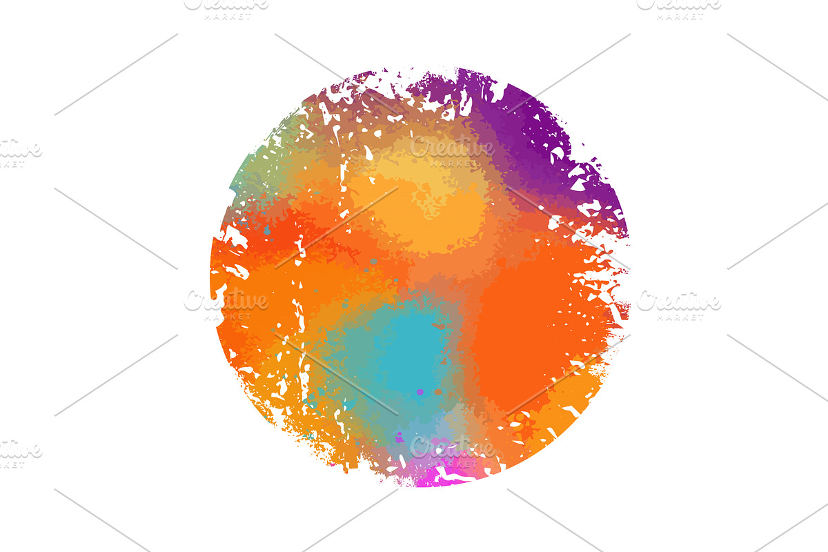 Multicolored watercolor circle, an Illustration by Nenahliadava Design
