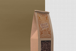 Paper Coffee Bag With Window Mockup