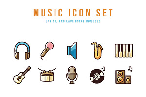 Music Icon Set, an Icon by yellowline