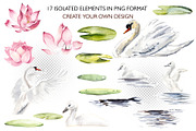 Watercolor swans, an Animal Illustration by Budogoshch (Thumbnail 2 of 8)