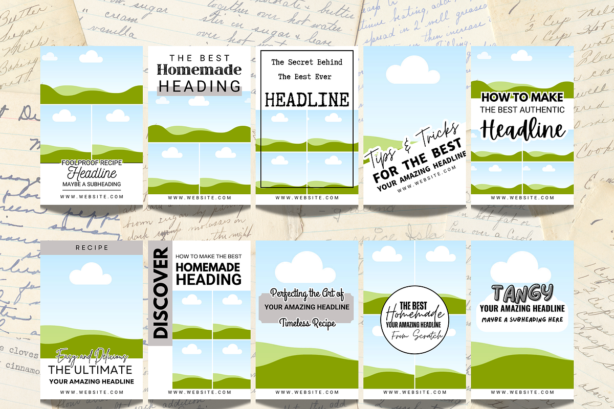 Recipe Pinterest Pin Canva Templates, a Social Media Template by MEDIA MINIMALIST (Photo 3 of 7)