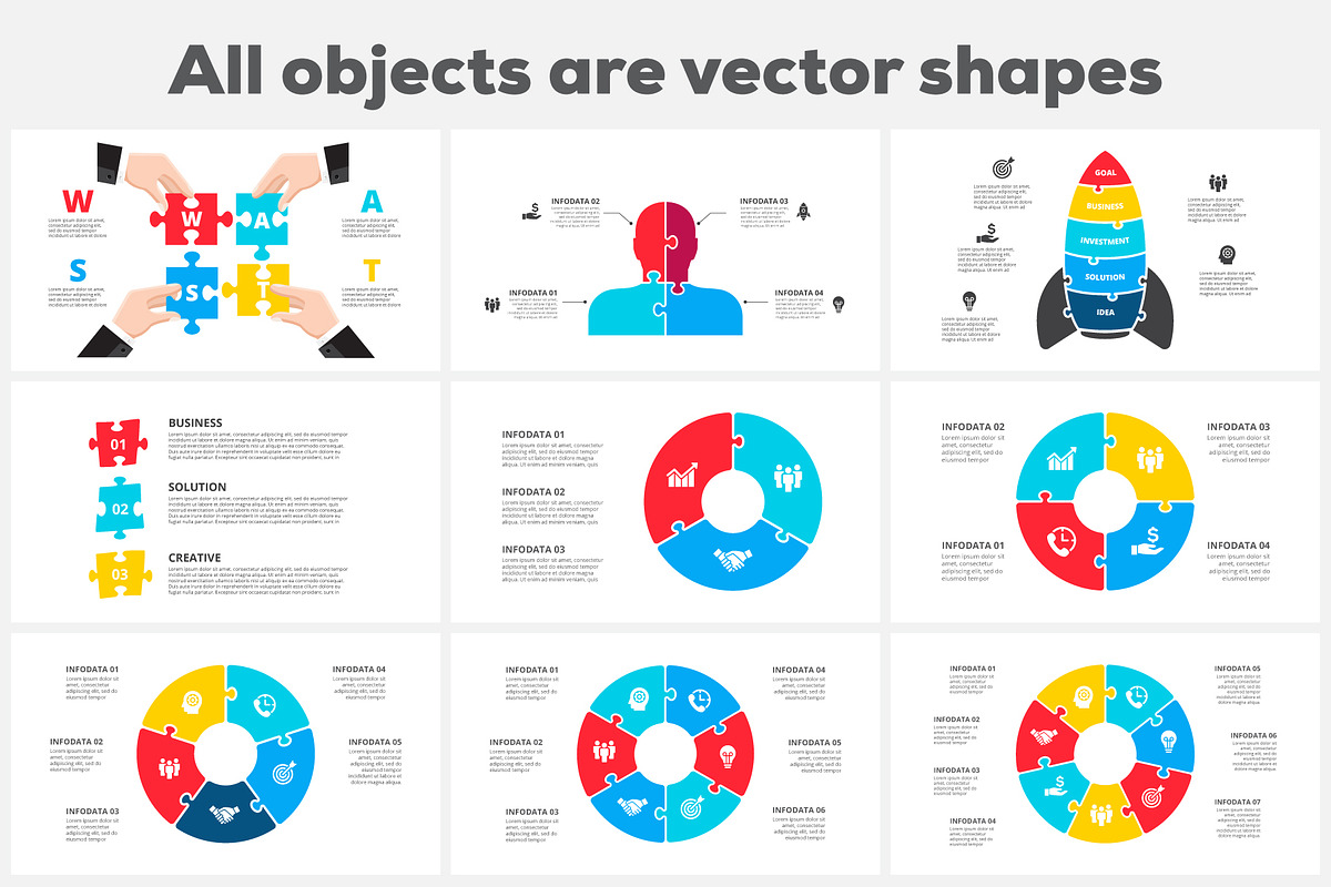 Puzzle Animated Infographics templates