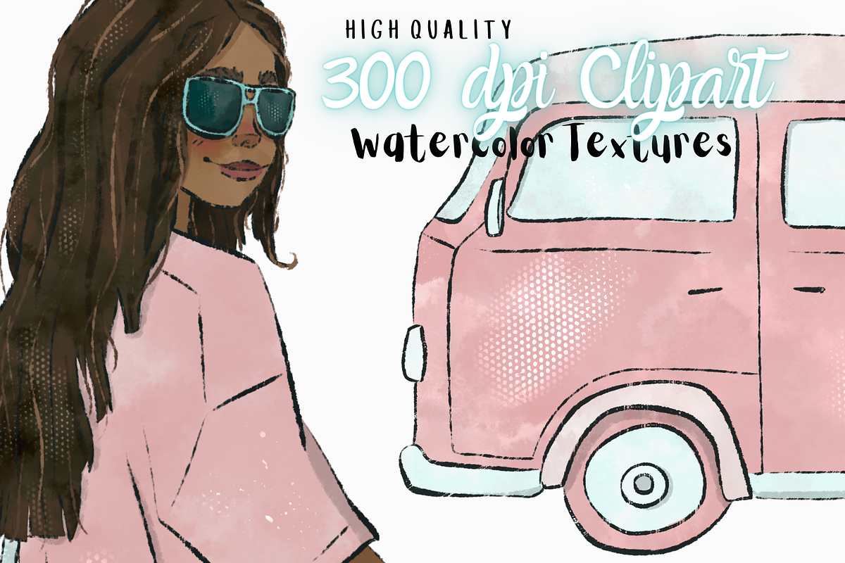 Watercolor Travel Holiday Clipart, a Transportation Illustration by Lenninator Digital (Photo 8 of 8)