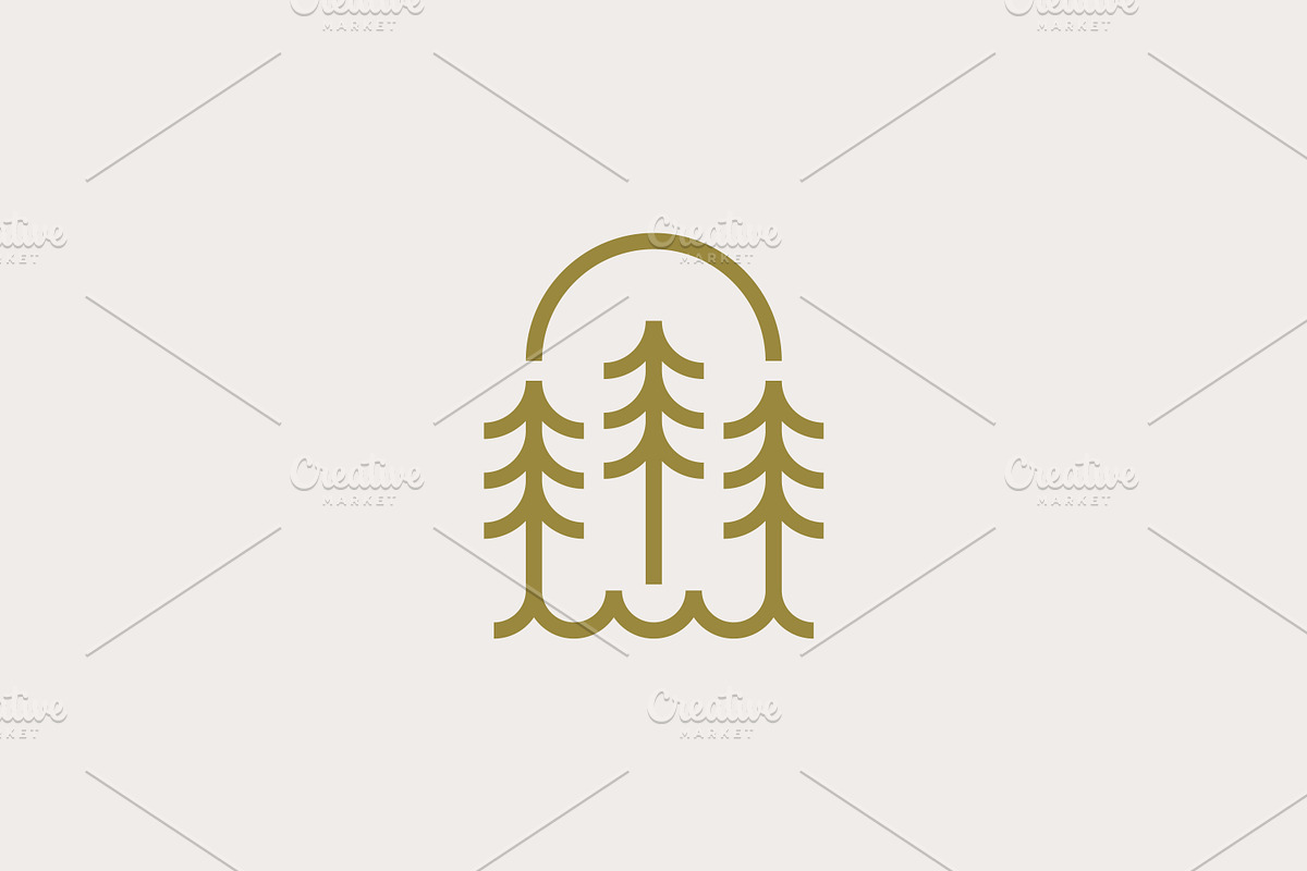 Pine Forest Arch Line Art Logo, a Branding & Logo Template by Signatoro (Photo 3 of 3)
