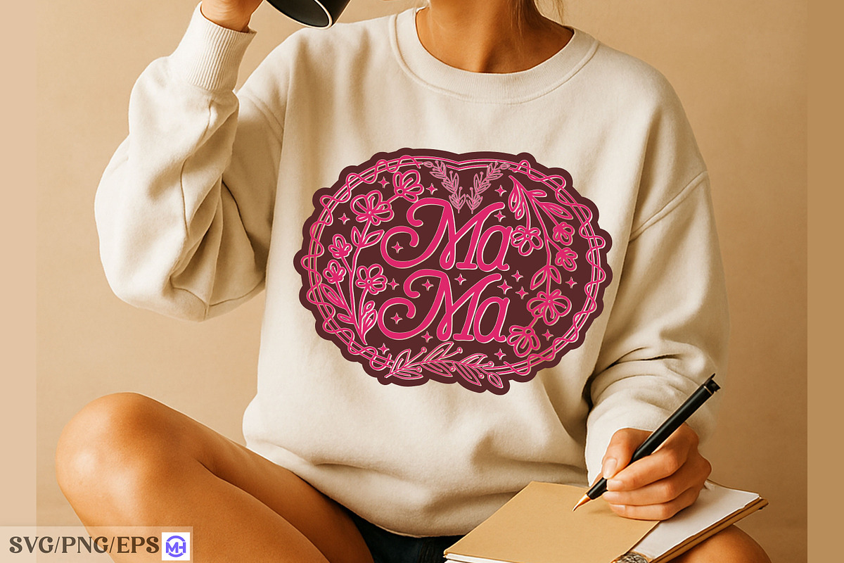 Mama Mother Wreath PNG T-shirt Desig, a Graphic by mh_arif (Photo 4 of 4)