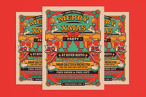 Christmas Party Celebration Flyer, a Flyer Template by Muhamad Iqbal hidayat