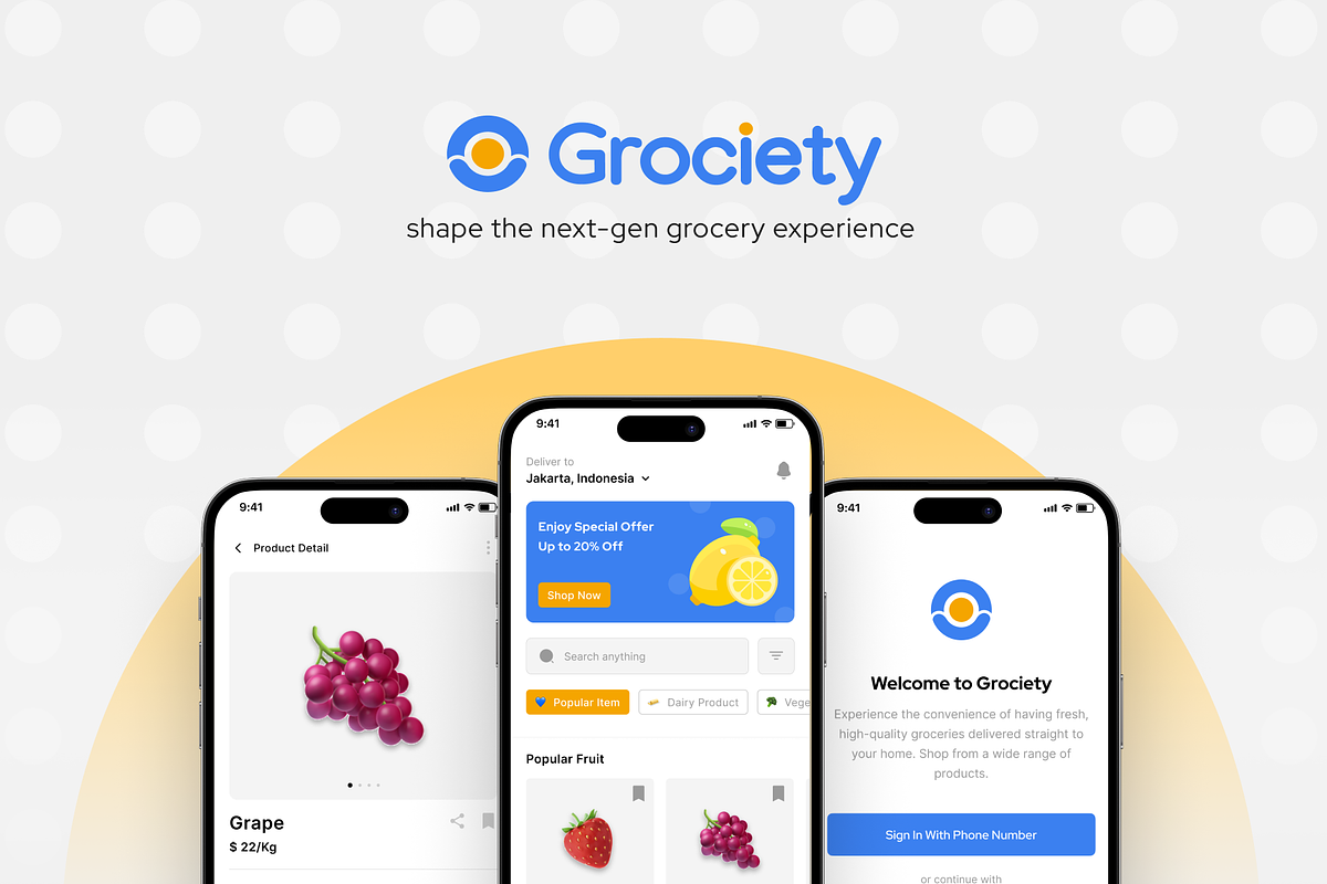 Grociety - Grocery App UI Kit, an UI Kit Template by restiyathena (Photo 6 of 6)