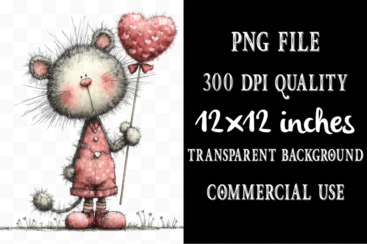 Whimsical Valentine Cat Clipart, an Illustration by Designking (Photo 4 of 5)