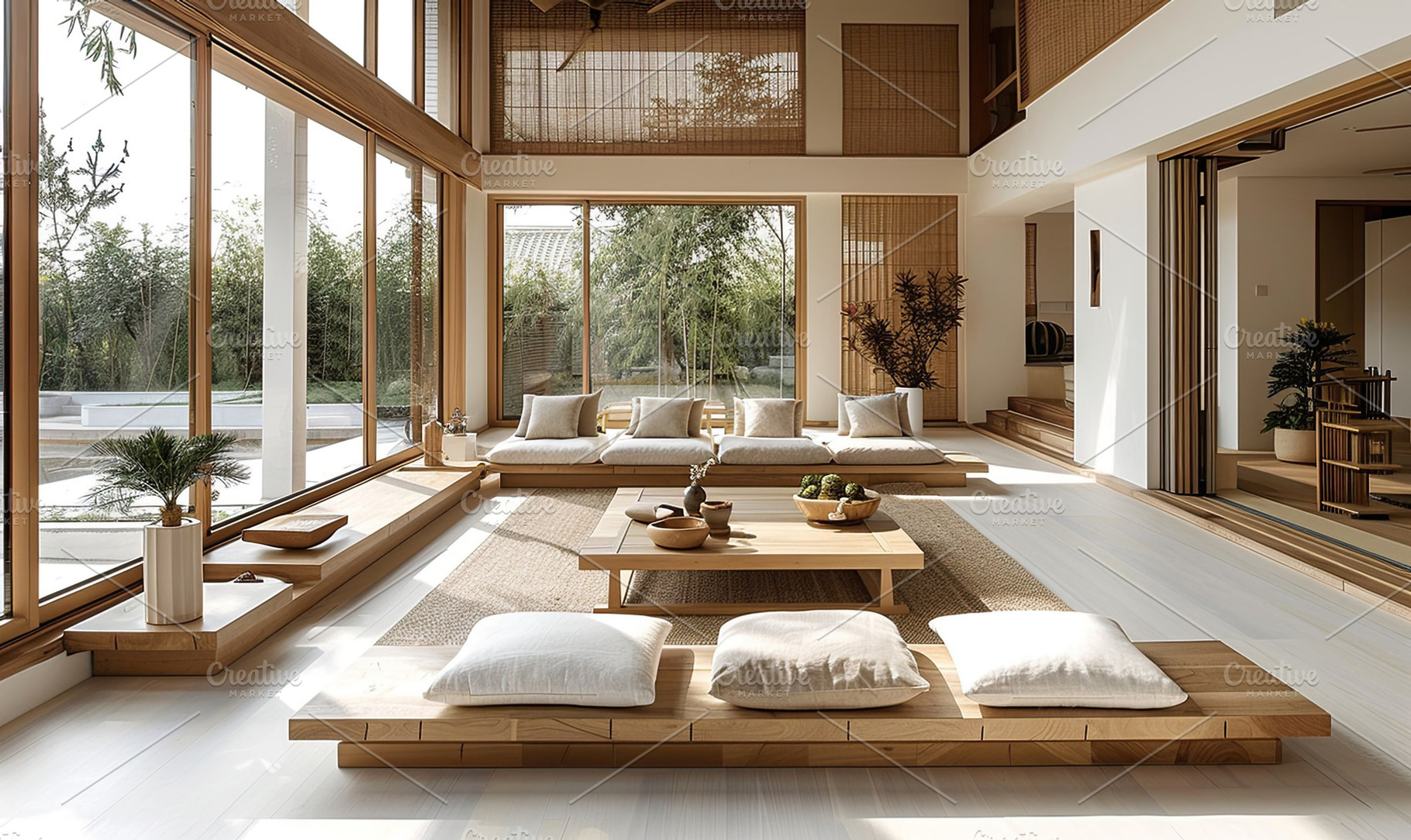 Minimalist living room that also cat, a Photo by LOGOCREATIVE