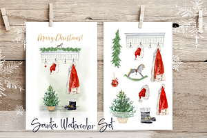 Santa Christmas Cards and Clip Arts