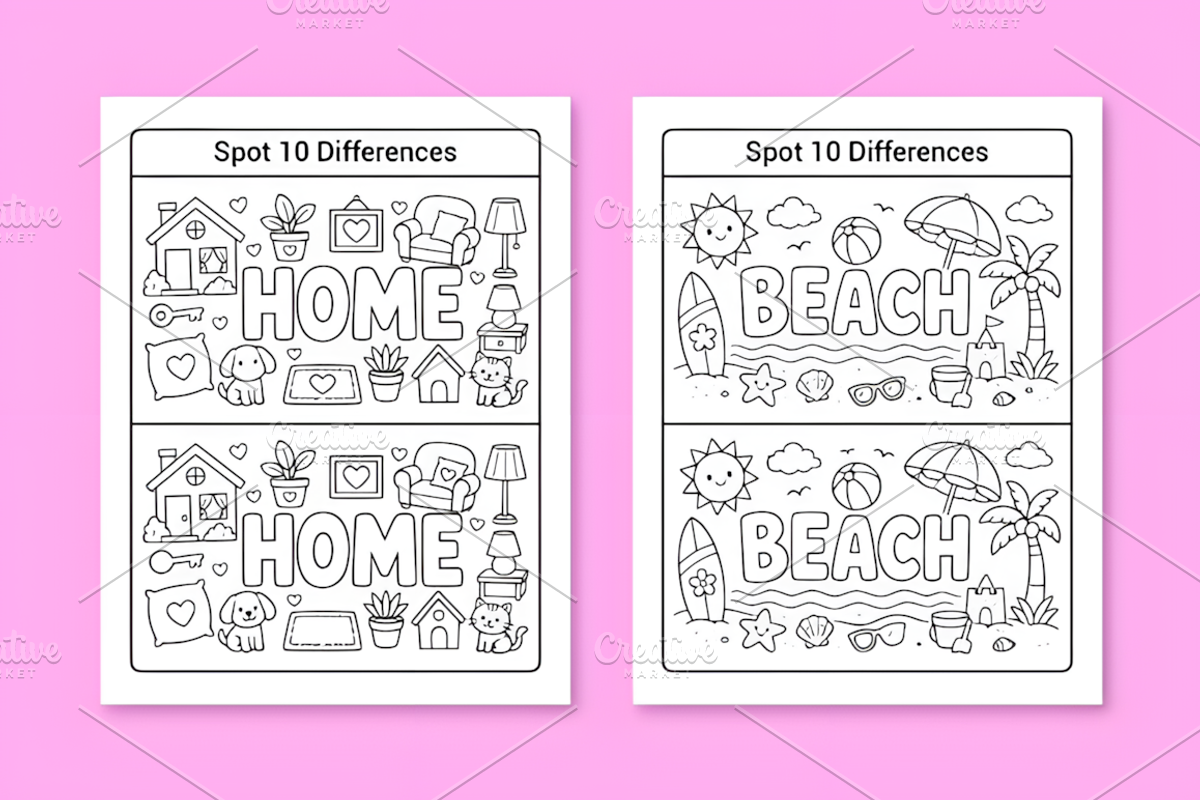 Spot the Differences Book for Kids, a Marketing Template by Design Station (Photo 3 of 4)