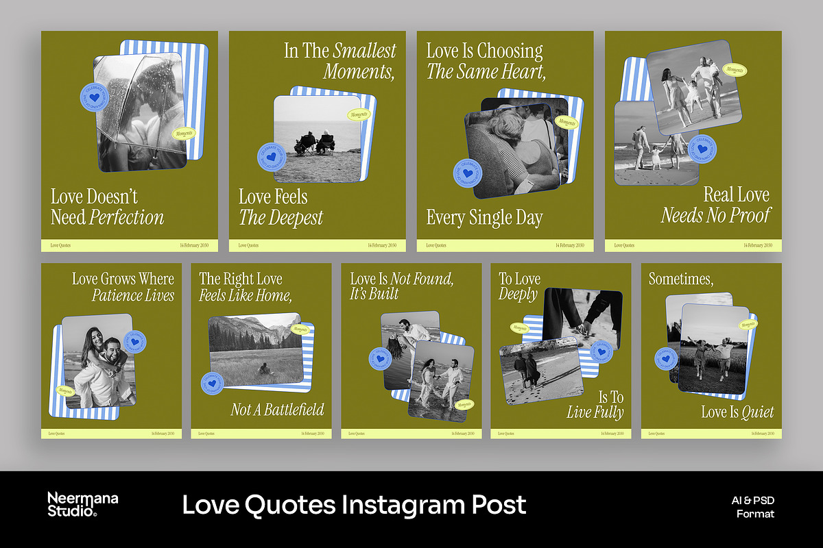 Green Love Quotes Instagram Post, a Social Media Template by Neermana (Photo 1 of 4)