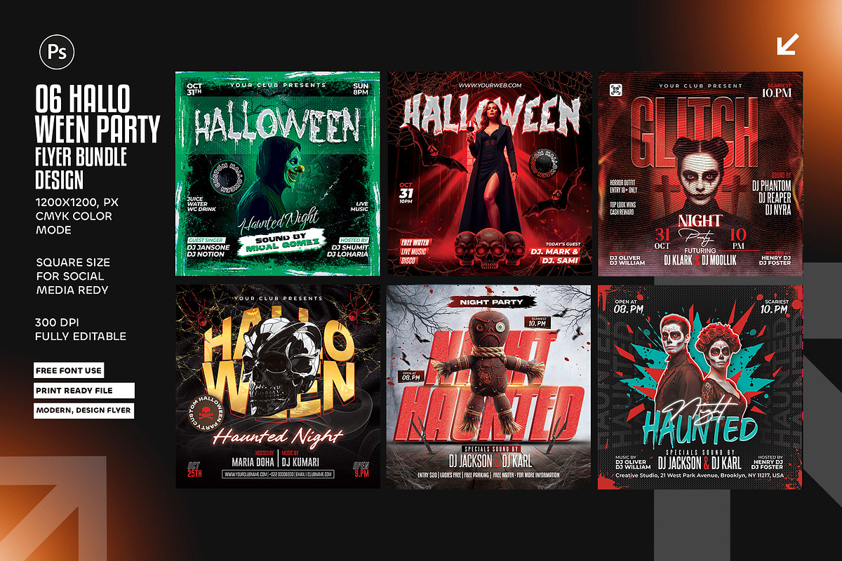 06 Halloween Flyer Bundle, a Flyer Template by Shajib Shikder (Photo 1 of 7)