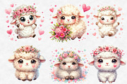 Cute Valentine Sheep Clipart, an Illustration by Designworld (Thumbnail 4 of 6)
