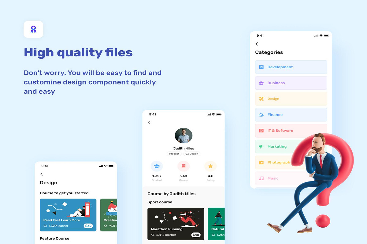 izzi - Online Learning App UI Kit, an UI Kit Template by Lumina_ui_ux202 (Photo 2 of 6)