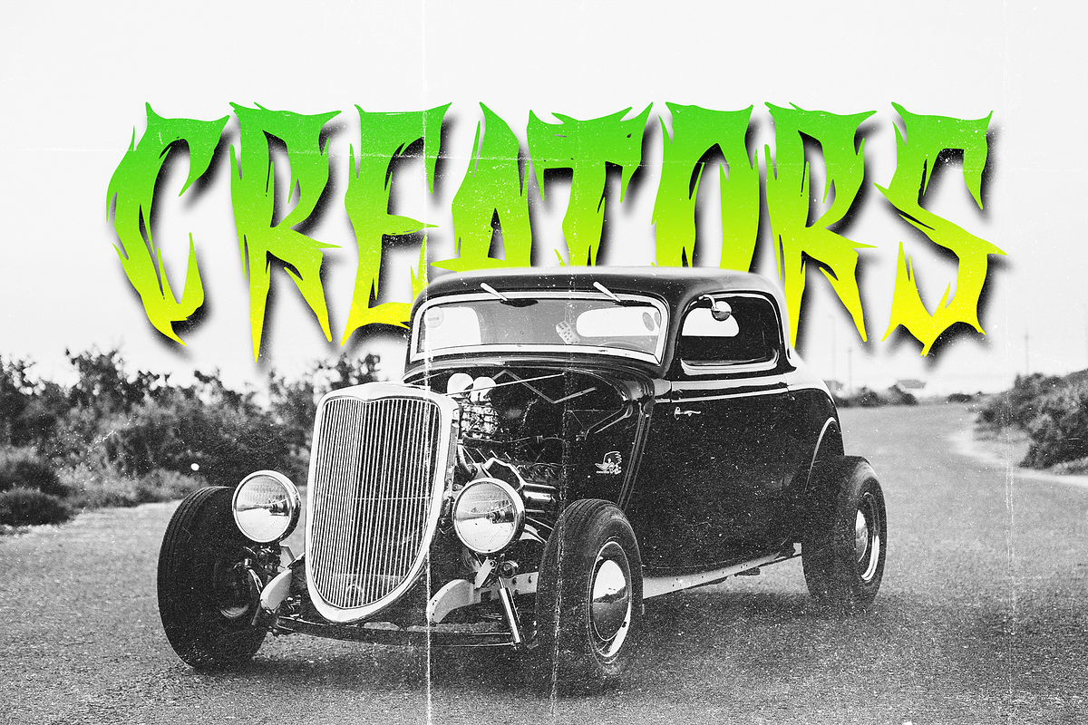 CREATORS Blackletter Metal Horror, a Blackletter Font by dansdesign (Photo 6 of 8)
