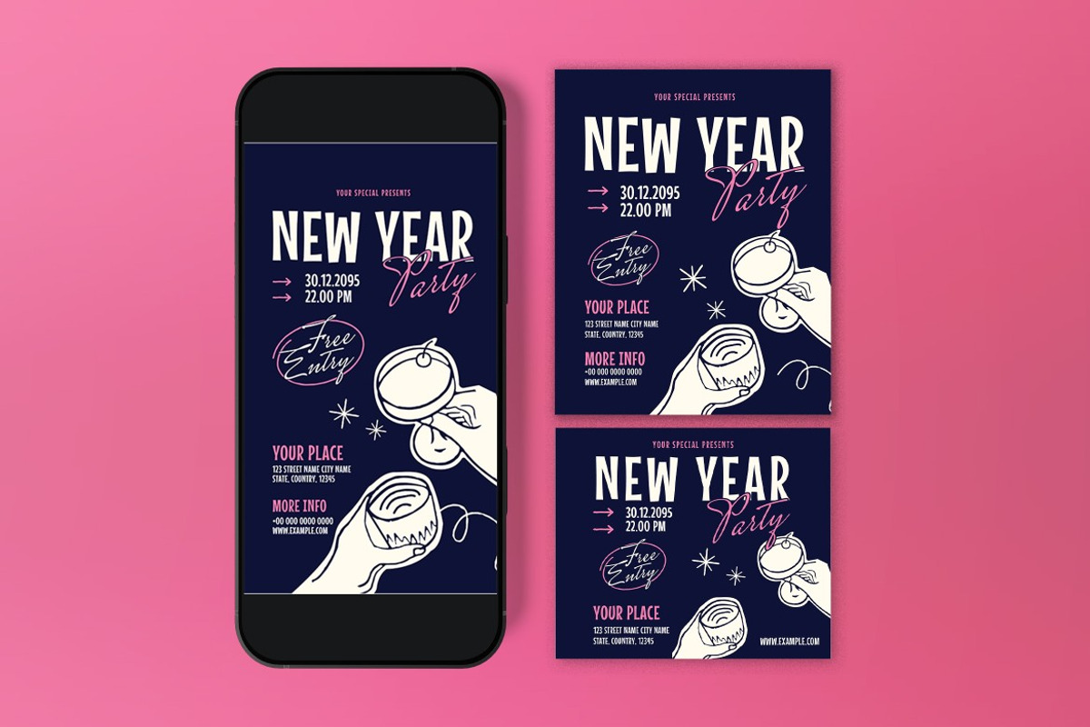 New Year Party Flyer, a Flyer Template by graphicook (Photo 3 of 3)