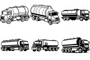 Set of Tanker truck vectors, an Object Graphic by Billah Hub