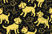 Yellow Lab Dogs Background, an Animal Illustration by Sharon Schwalbe (Thumbnail 2 of 2)
