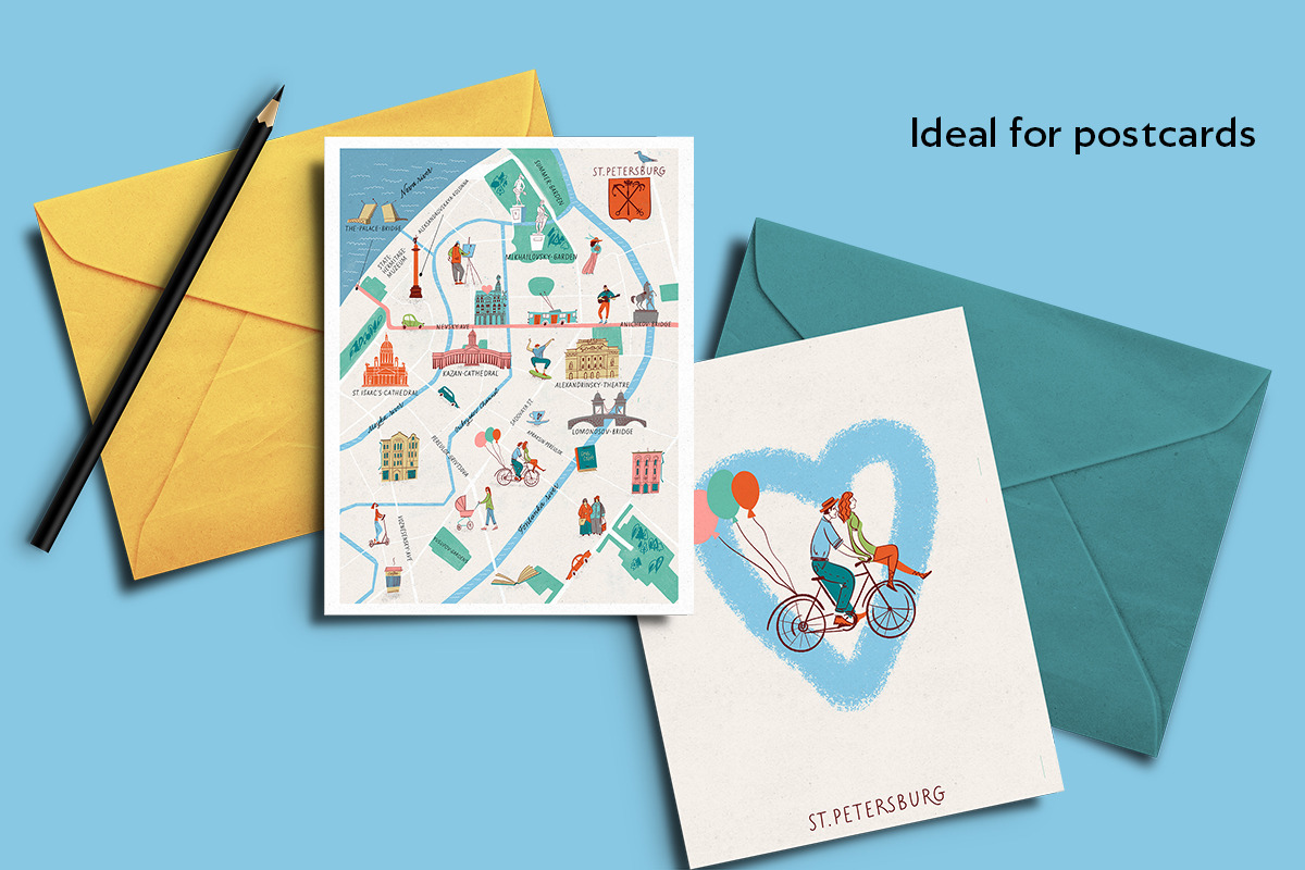 Illustrated map of St. Petersburg, a Person Illustration by Dina_Ruzha (Photo 3 of 10)