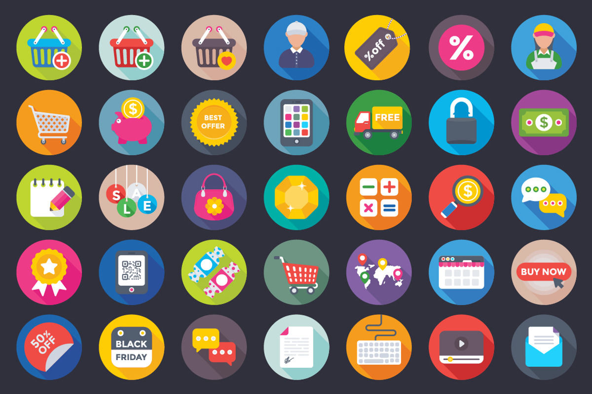 257 Shopping and Commerce Flat Icons, an Outline Icon by Creative Stall