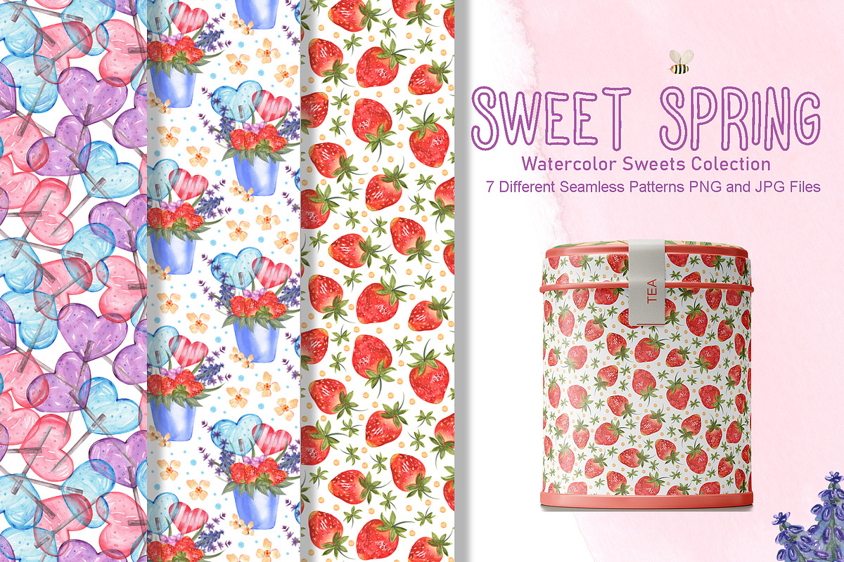 Sweet Spring Watercolor Collection, an Illustration by TanataDesign (Photo 6 of 9)