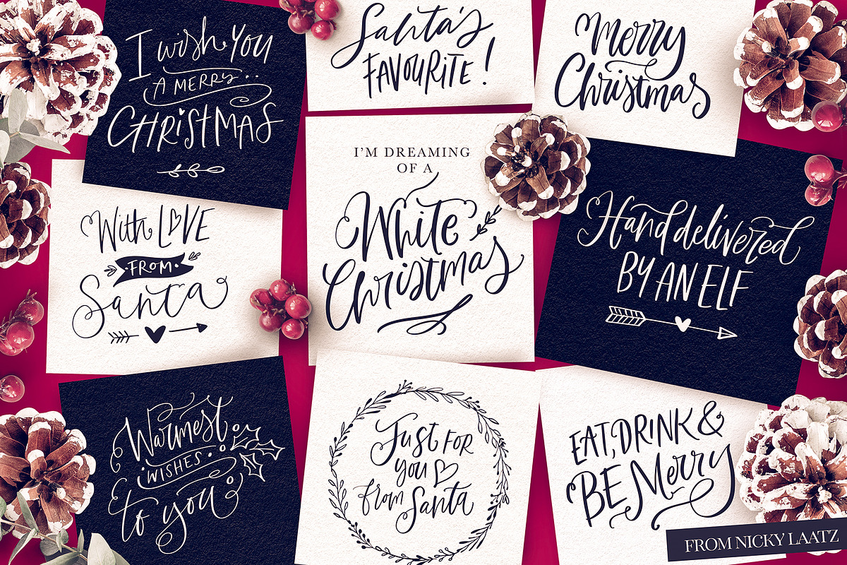 A Handlettered Christmas, a Decorative Illustration by Nicky Laatz (Photo 2 of 18)