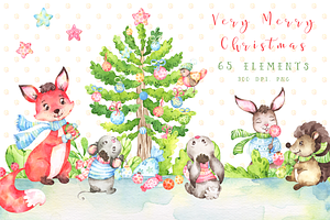 Very Merry Christmas Watercolor set