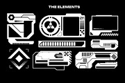 Cyberpunk Sci-Fi HUD Decals Pack, an Object Graphic by Neodivisu (Thumbnail 6 of 10)