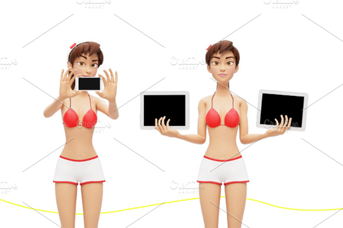 35 Promo Mock-Ups w/ Swimsuit Jenny, an iPad Mockup by Oleg Ribar (Photo 9 of 30)