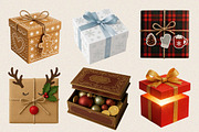 Christmas Gifts Box Clipart Bundle., an Illustration by SVGArt (Thumbnail 8 of 8)