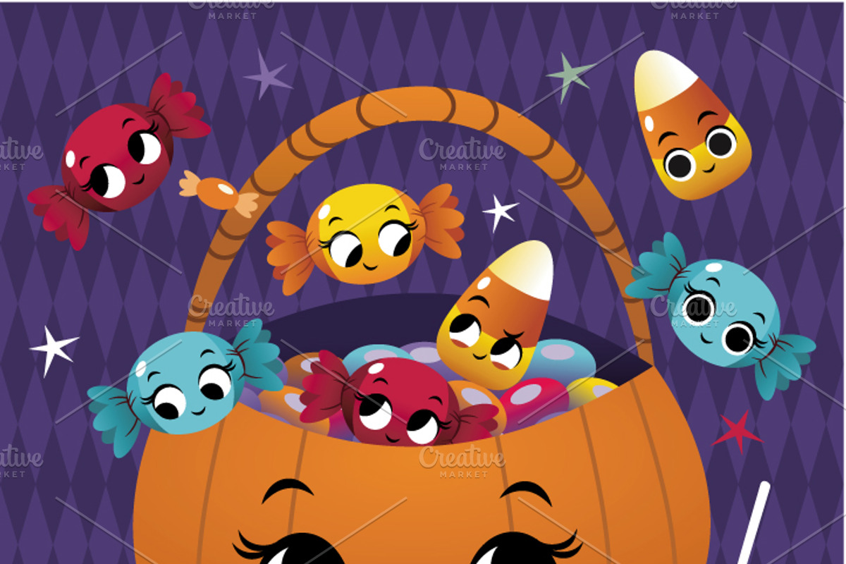 happy halloween trick or treat bag, an Illustration by Helga Lukas (Photo 4 of 4)