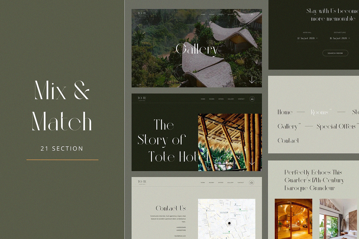 Tote | Hotel UI KIT Template, a Landing Page Template by Skolastika Phoebe (Photo 6 of 8)