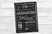 Graduation Party Chalkboard Invite, an Invitation Template by BF Studios (Thumbnail 1 of 2)