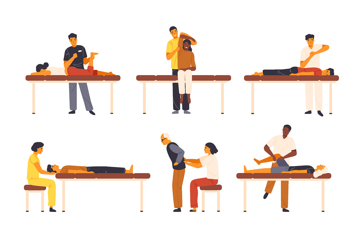 Chiropractor, osteopath set, a Healthcare Illustration by Good Studio (Photo 1 of 4)