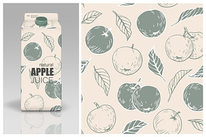 Apple Blossom & Fruit. Vector Set