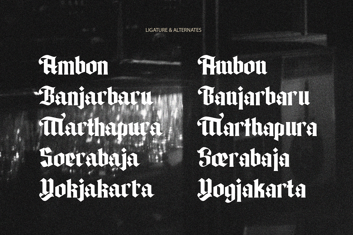The Ancienthy - Modern Blackletter, a Blackletter Font by Pinakiaa Studios (Photo 3 of 9)
