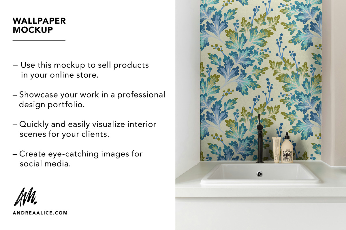 Wallpaper Mockup - Bathroom Sink, a Household Mockup by Andrea Muller (Photo 2 of 7)