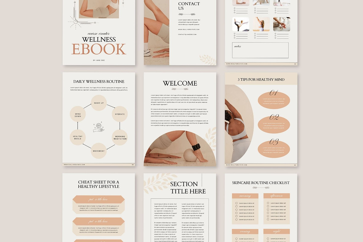 LINEA Wellness Ebook Template CANVA, a Templates & Theme by BoldNStudio (Photo 10 of 14)